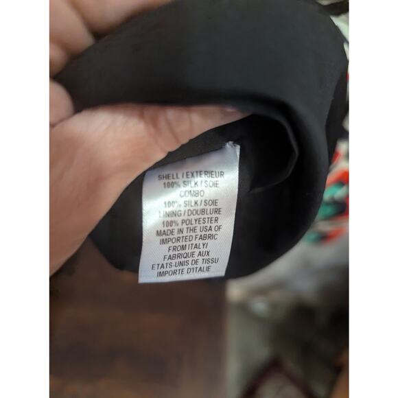 Original Milly of New York short sleeve silk dress w/geometric mod color print - Picture 4 of 12